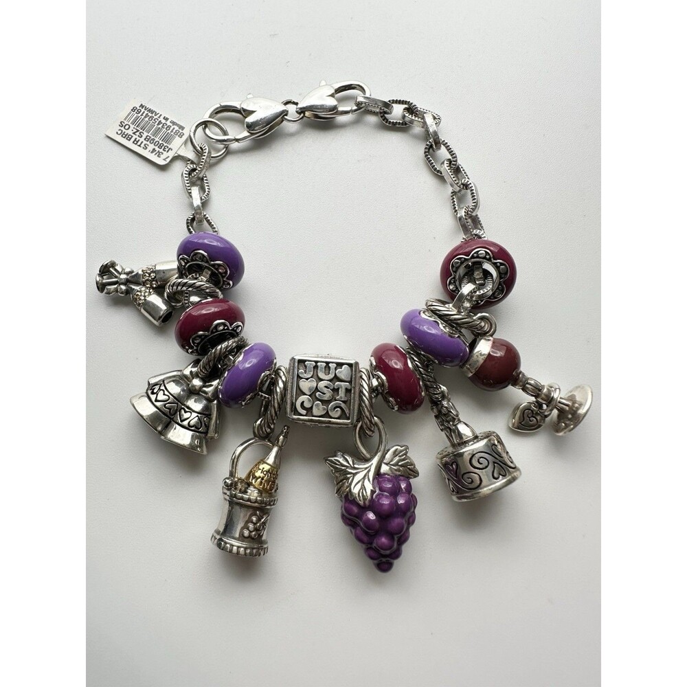 Brighton Just Married Enamel Charm Bracelet 7.75”